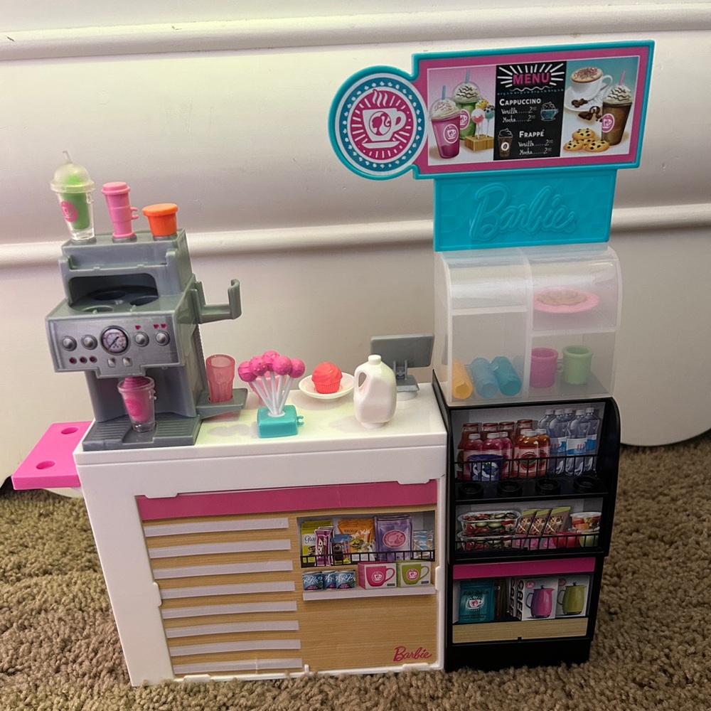 Barbie barista toy plus oven
